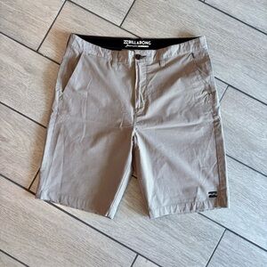 Billabong Tan Flat Front Shorts Classic Design